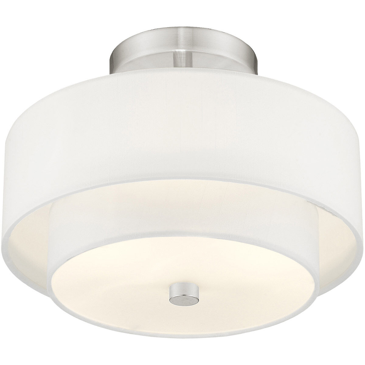 Claremont 2 Light 11 inch Brushed Nickel Semi-Flush Mount Ceiling Light