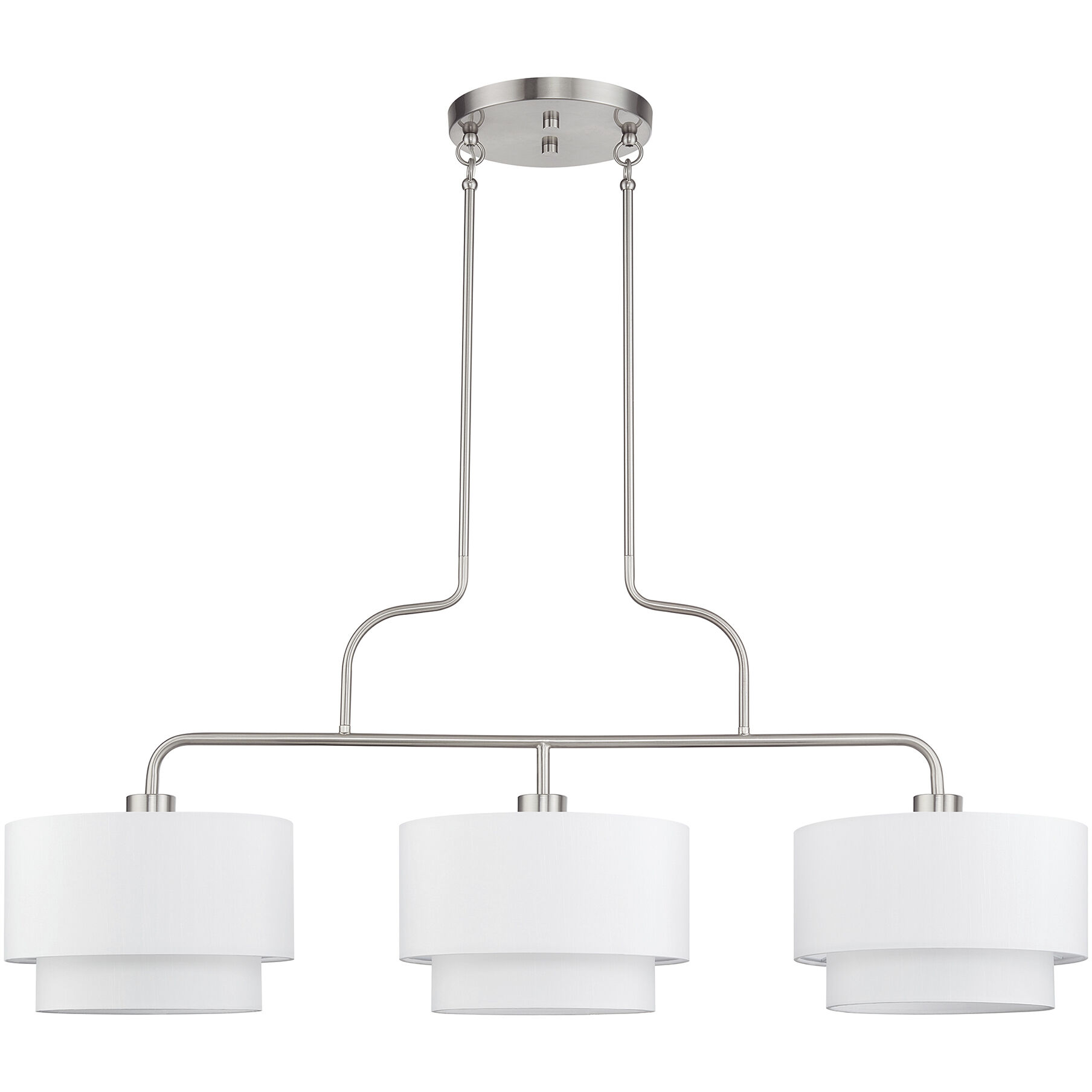 Manorwood 3 Light 49 inch Brushed Nickel Linear Chandelier Ceiling Light