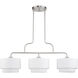 Manorwood 3 Light 49 inch Brushed Nickel Linear Chandelier Ceiling Light