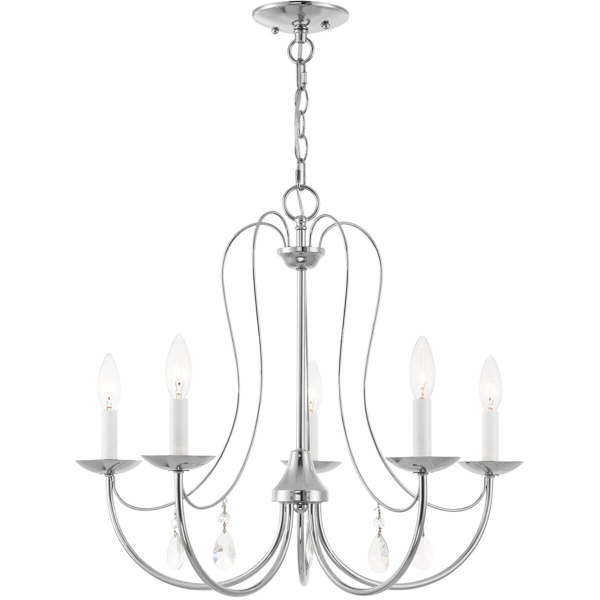 Mirabella 5 Light 24 inch Polished Chrome Chandelier Ceiling Light