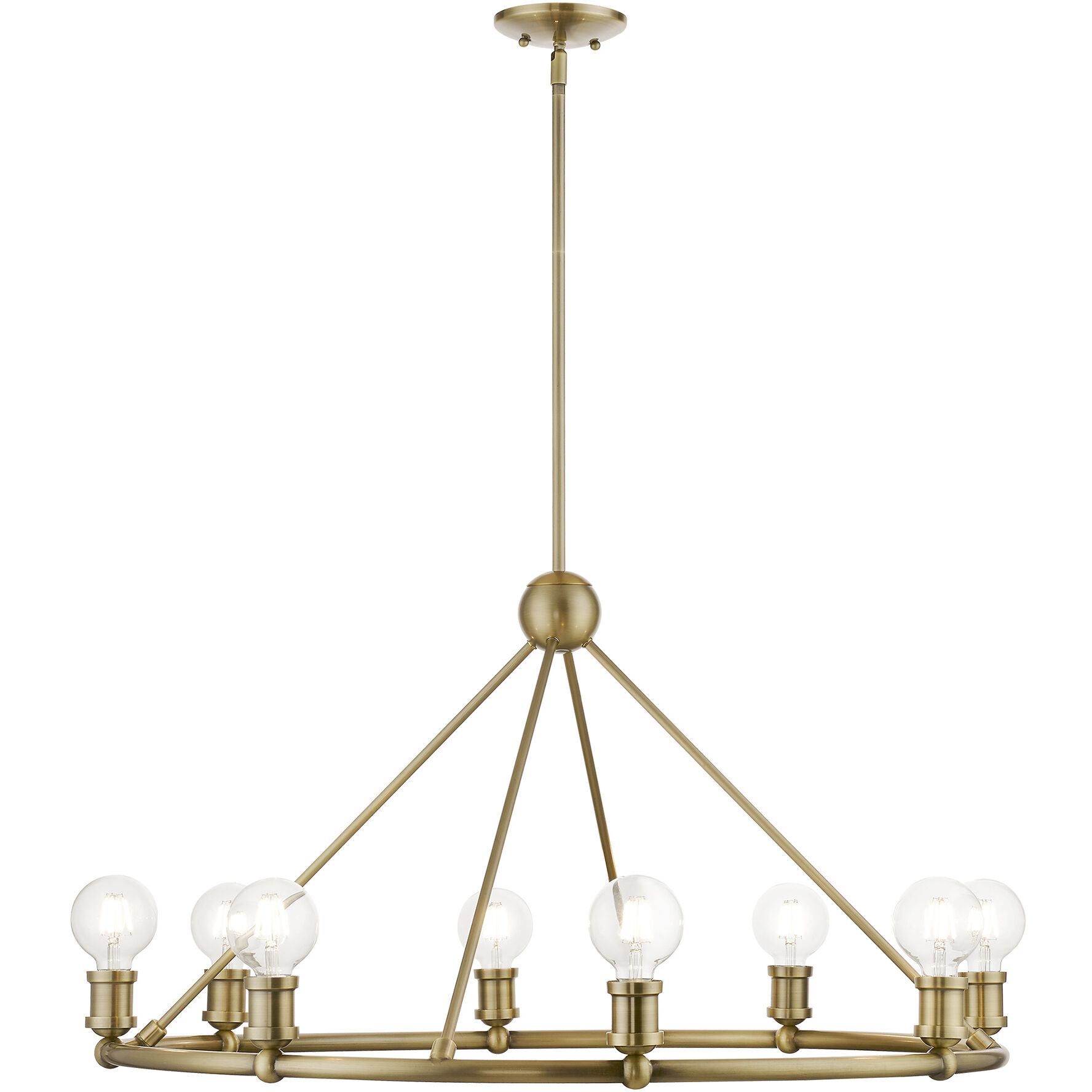 Lansdale 8 Light 34 inch Antique Brass Chandelier Ceiling Light
