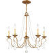 Pennington 5 Light 25 inch Antique Gold Leaf Chandelier Ceiling Light