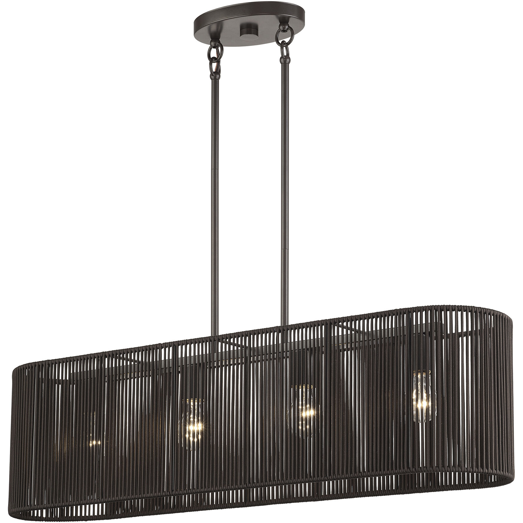 Acordia 4 Light 36 inch English Bronze Linear Chandelier Ceiling Light, Large