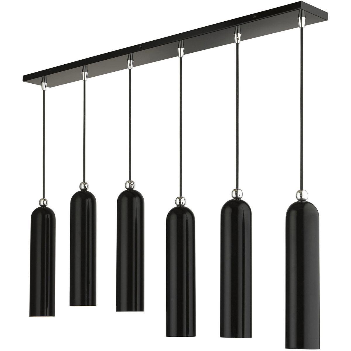Ardmore 6 Light 44 inch Shiny Black Linear Pendant Ceiling Light