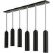 Ardmore 6 Light 44 inch Shiny Black Linear Pendant Ceiling Light