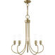 Bari 5 Light 25 inch Antique Brass Chandelier Ceiling Light