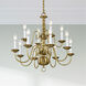 Williamsburgh 12 Light 26 inch Antique Brass Chandelier Ceiling Light