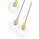 Downtown 3 Light 16 inch Satin Brass Multi Pendant Ceiling Light, Sphere