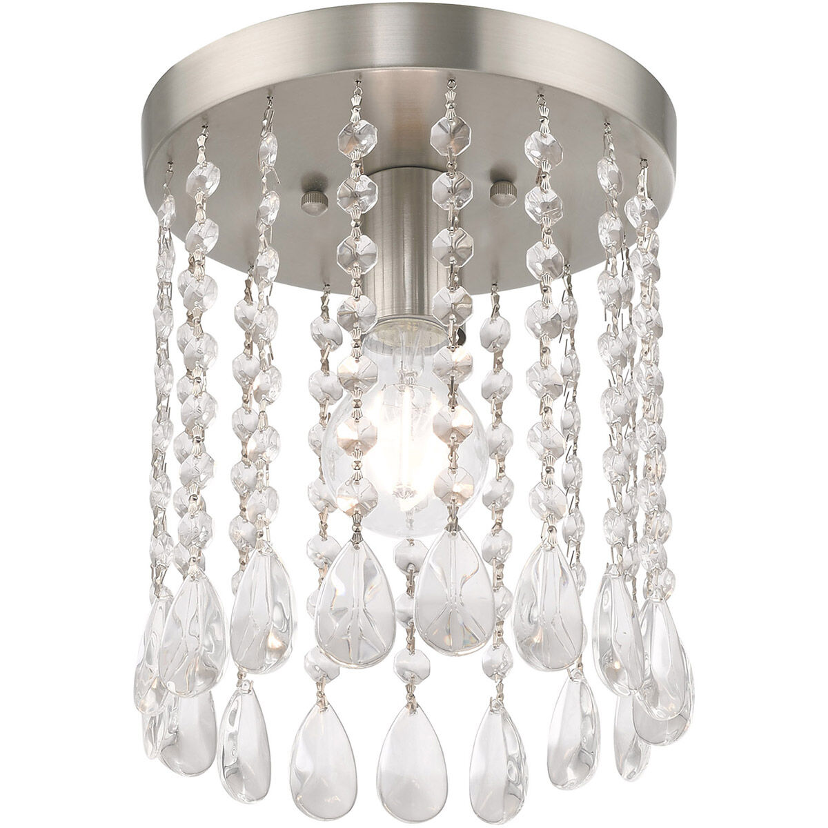 Elizabeth 1 Light 8 inch Brushed Nickel Flush Mount Ceiling Light