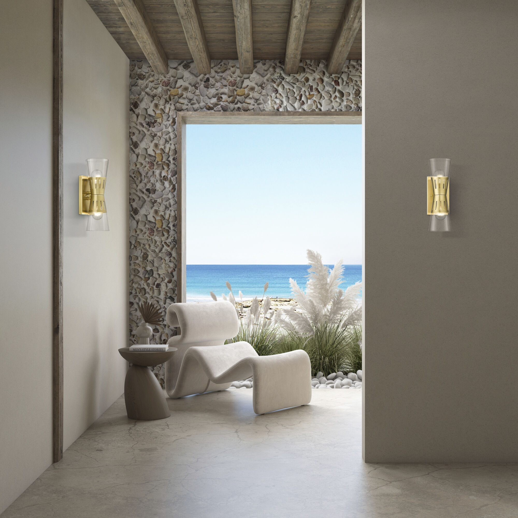 Bennington 2 Light 14.25 inch Natural Brass Sconce Wall Light