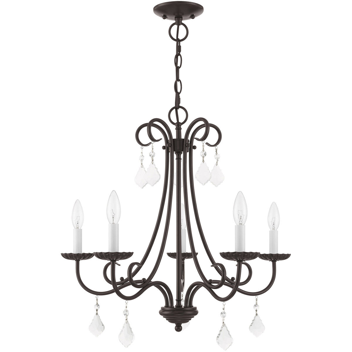 Daphne 5 Light 24.75 inch English Bronze Chandelier Ceiling Light
