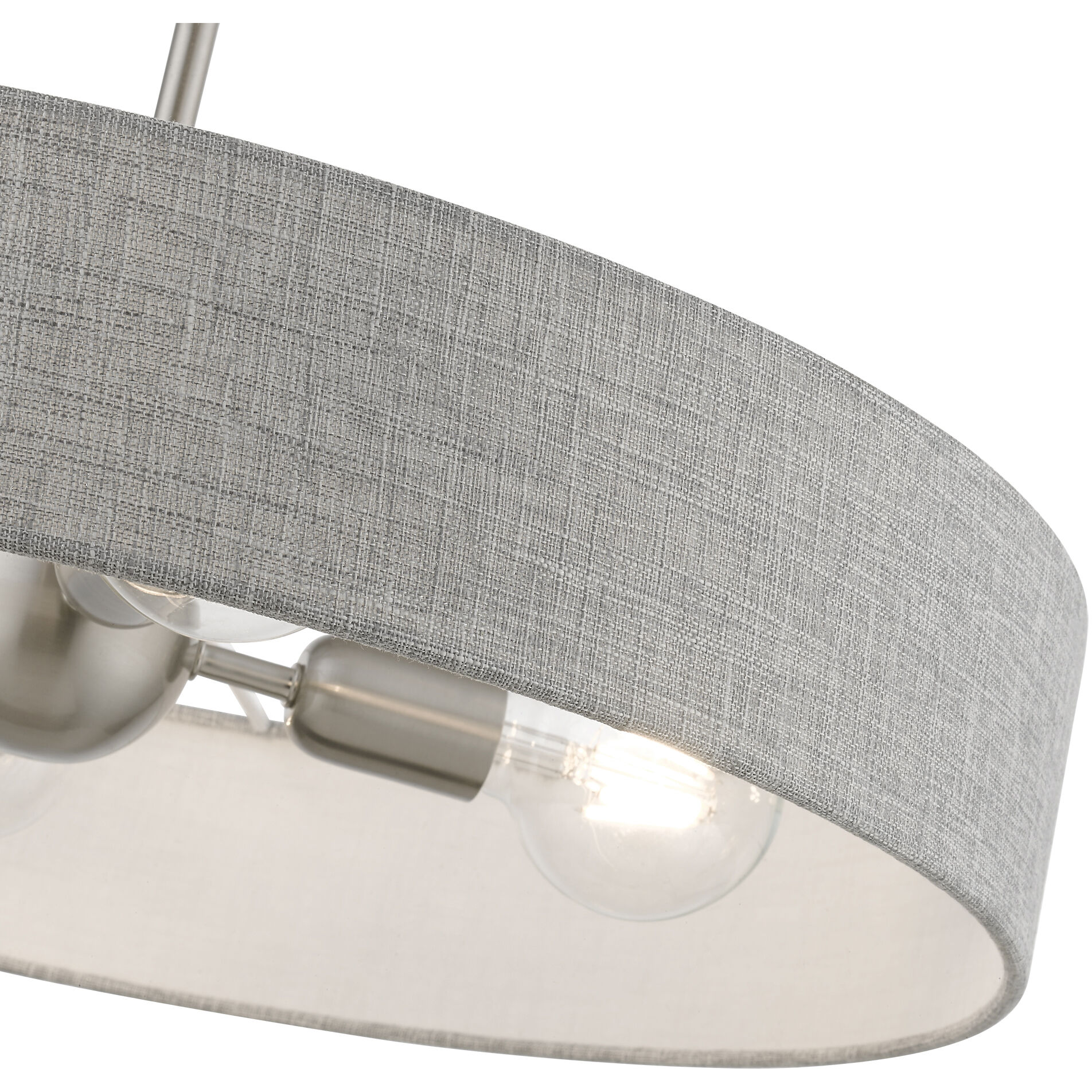 Elmhurst 4 Light 22 inch Brushed Nickel with Shiny White Accents Pendant Ceiling Light, Medium, Drum