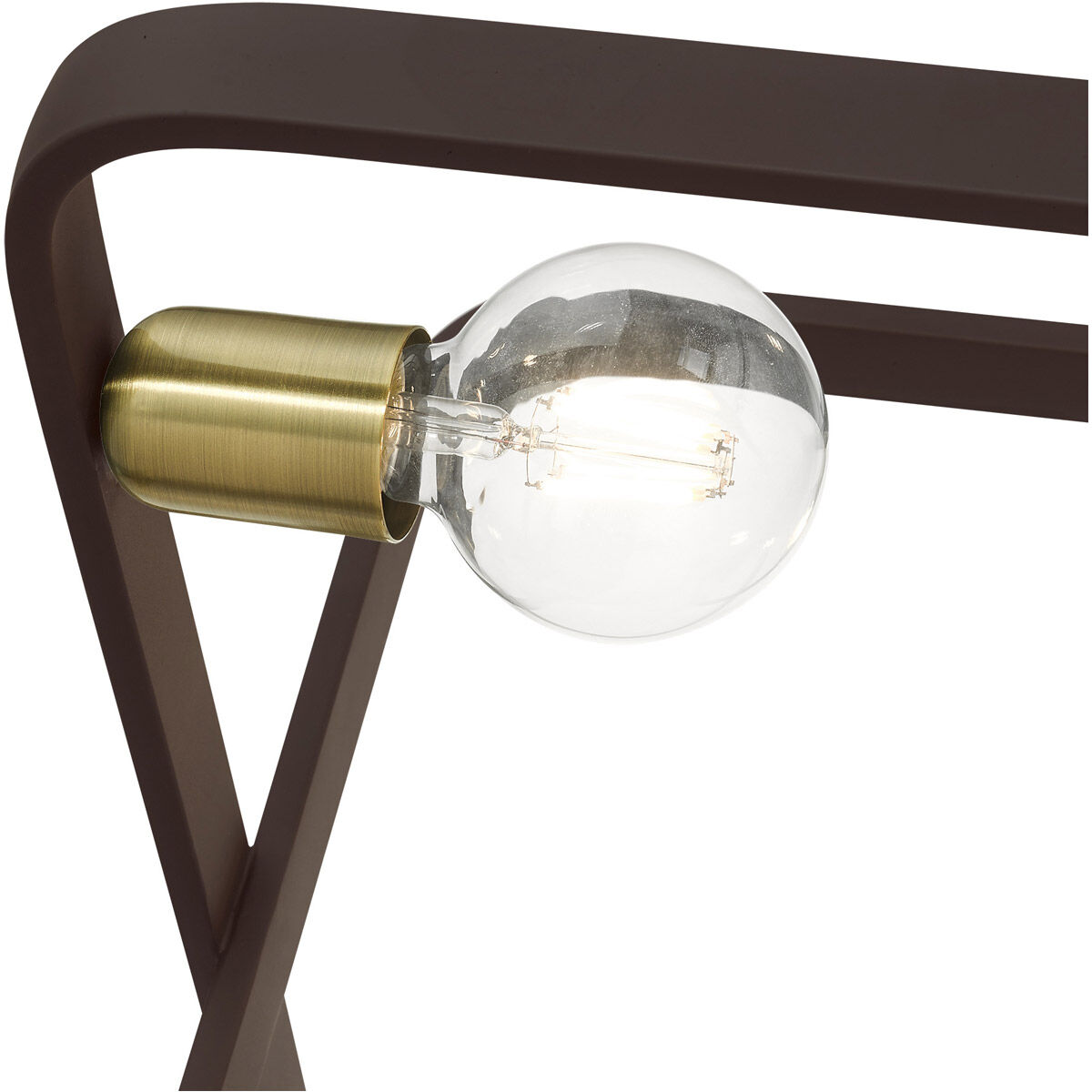 Bergamo 6 Light 25 inch Bronze with Antique Brass Accents Chandelier Ceiling Light