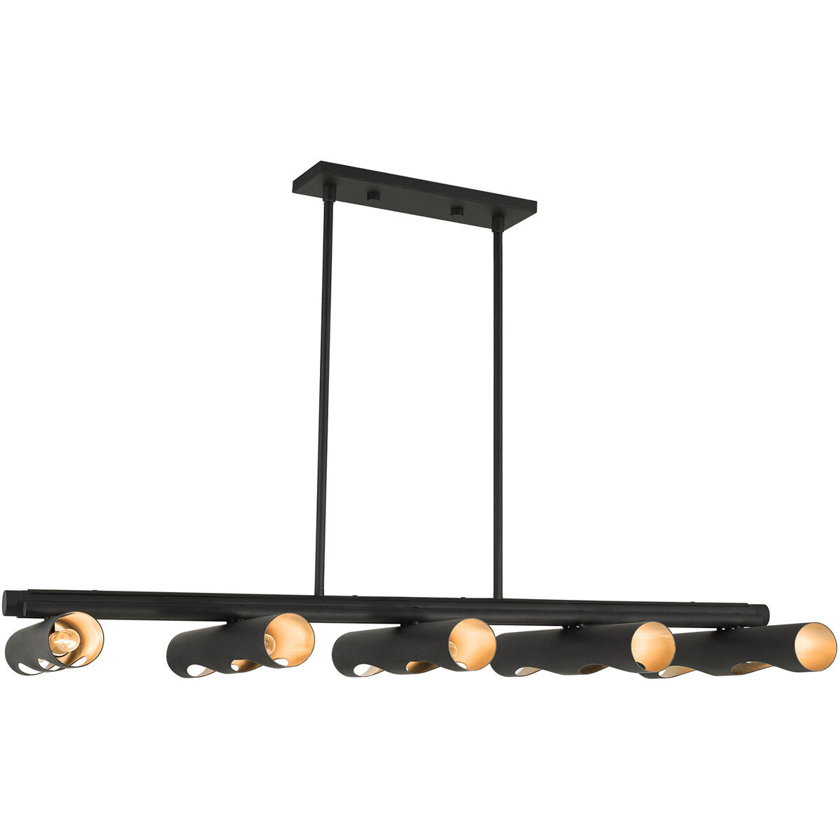 Novato 10 Light 50 inch Black Linear Chandelier Ceiling Light