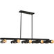 Novato 10 Light 50 inch Black Linear Chandelier Ceiling Light