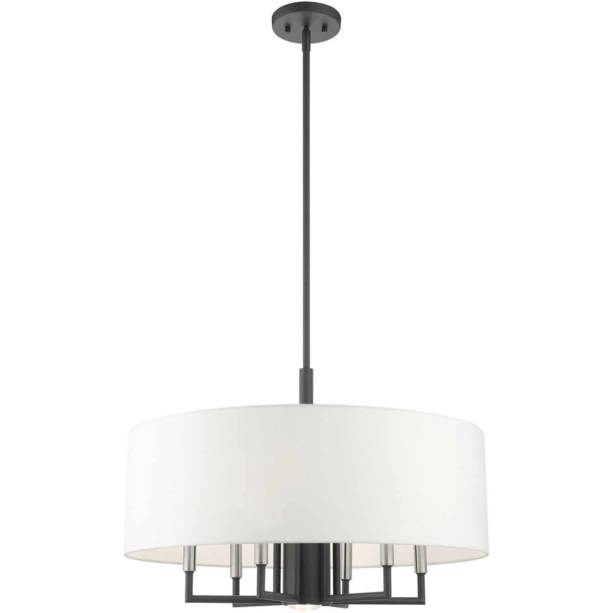Meridian 7 Light 24 inch Scandinavian Gray Pendant Chandelier Ceiling Light