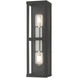 Gaffney 2 Light 16 inch Black with Brushed Nickel Finish Accents Outdoor ADA Wall Lantern in Black with Brushed Nickel Accent