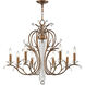 Serafina 8 Light 33 inch Hand Applied Venetian Golden Bronze Chandelier Ceiling Light