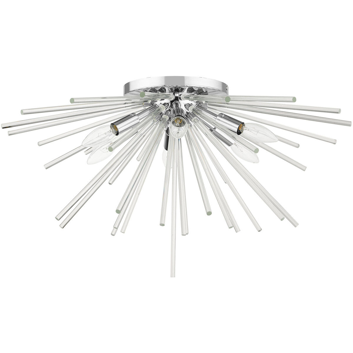 Utopia 6 Light 26 inch Polished Chrome Flush Mount Ceiling Light