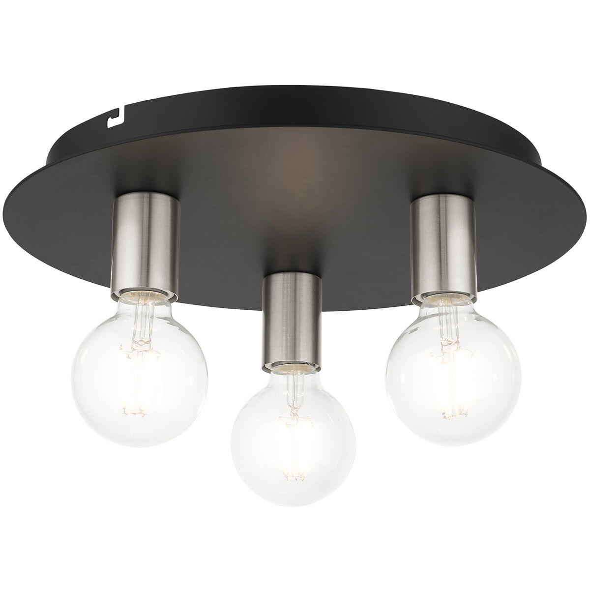 Hillview 3 Light 14 inch Black Flush Mount Ceiling Light
