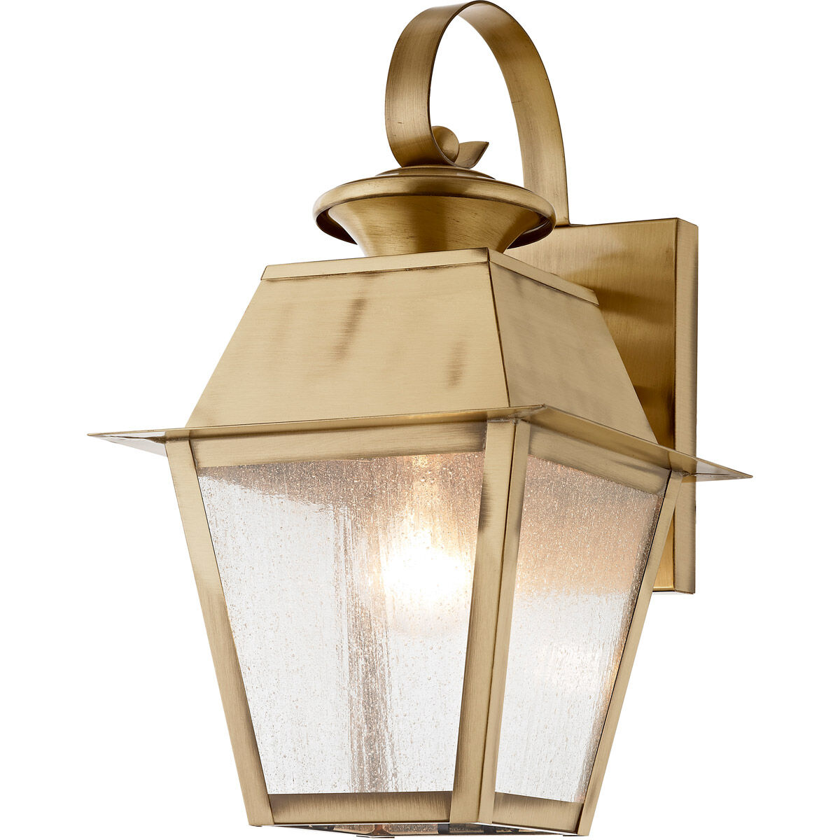 Mansfield 1 Light 13 inch Antique Brass Outdoor Wall Lantern