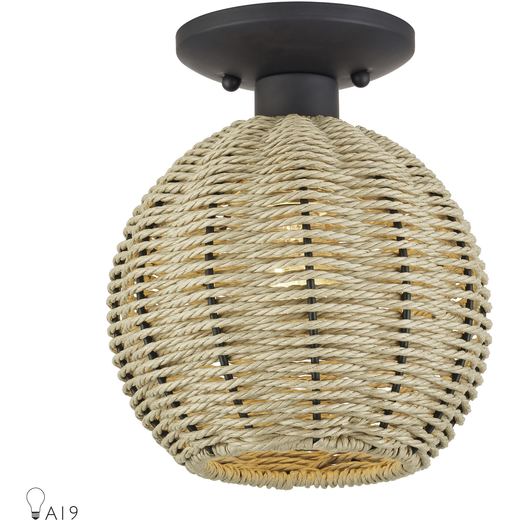 Summervine 1 Light 8 inch Bronze Semi Flush Mount Ceiling Light, Small