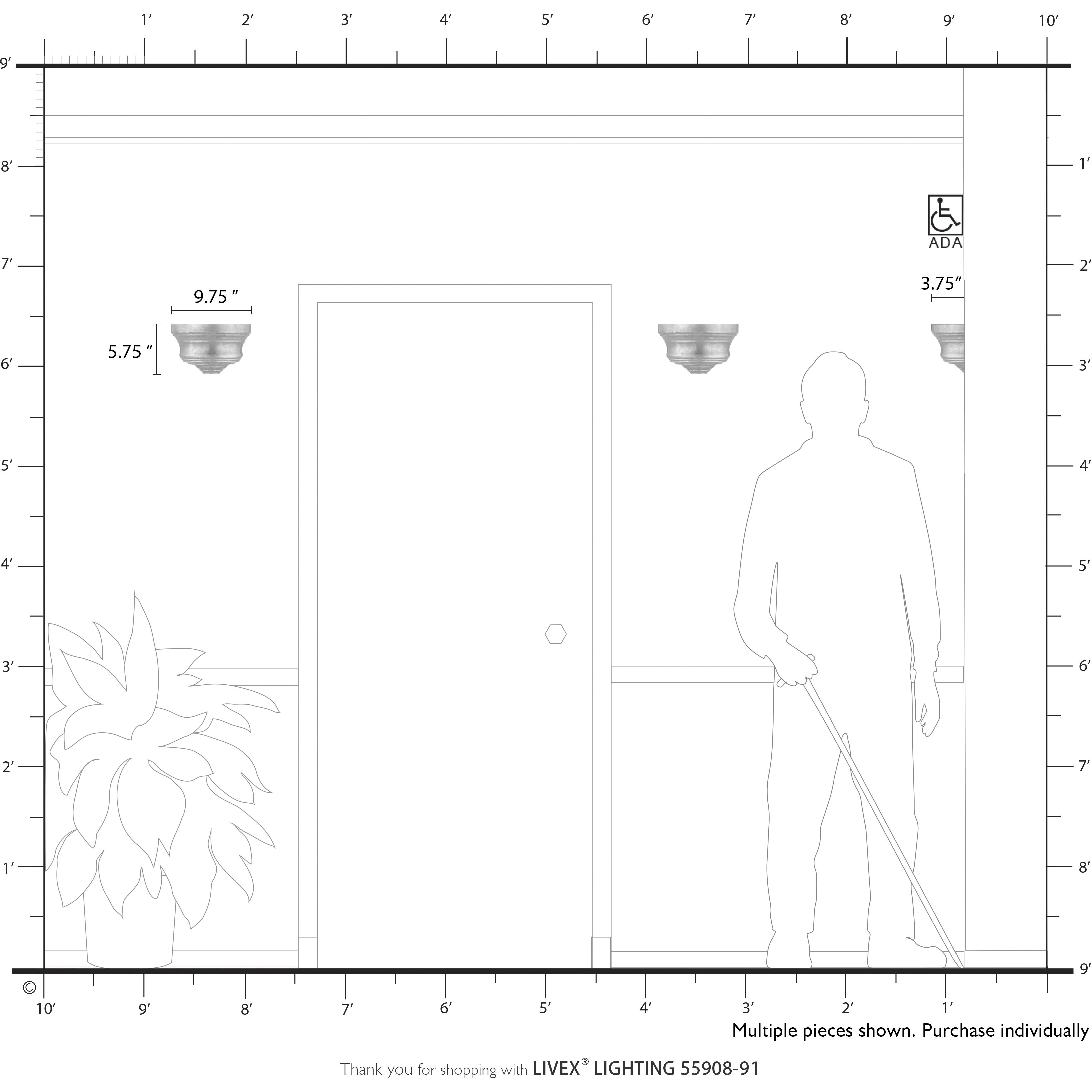 Endicott 1 Light 9.75 inch Brushed Nickel ADA ADA Sconce Wall Light