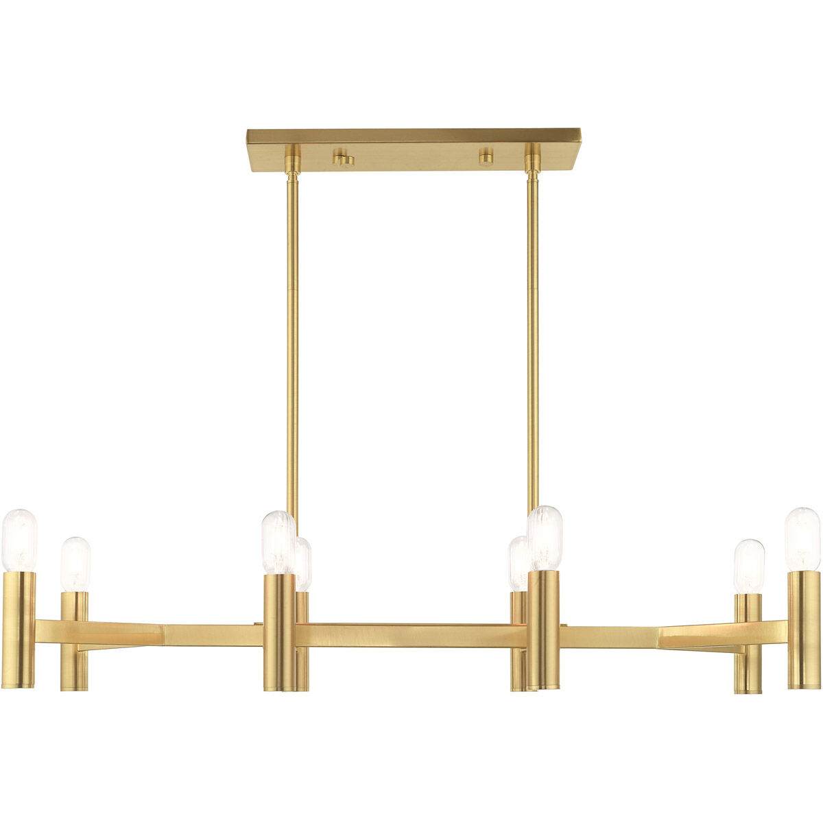 Copenhagen 8 Light 40 inch Satin Brass Linear Chandelier Ceiling Light