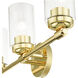 Whittier 3 Light 22 inch Polished Brass Vanity Sconce Wall Light