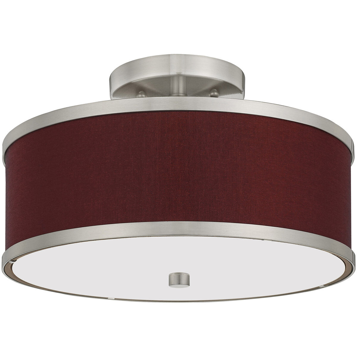 Park Ridge 2 Light 13 inch Brushed Nickel Semi-Flush Mount Ceiling Light