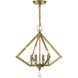 Diamond 4 Light 18 inch Antique Brass Chandelier Ceiling Light