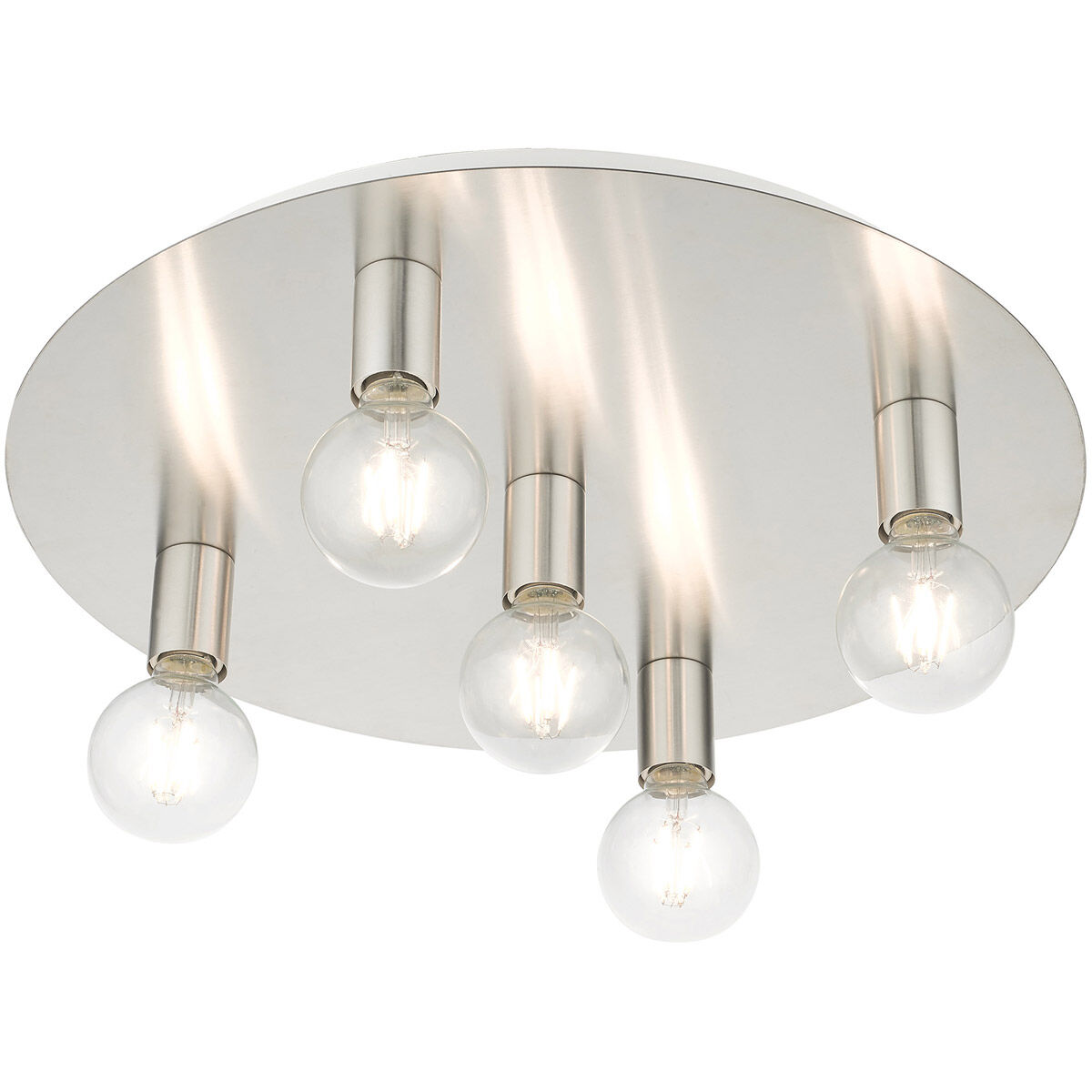 Hillview 5 Light 20 inch Brushed Nickel Flush Mount Ceiling Light