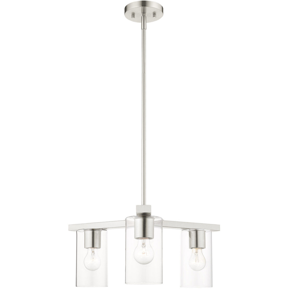 Zurich 3 Light 21 inch Brushed Nickel Chandelier Ceiling Light