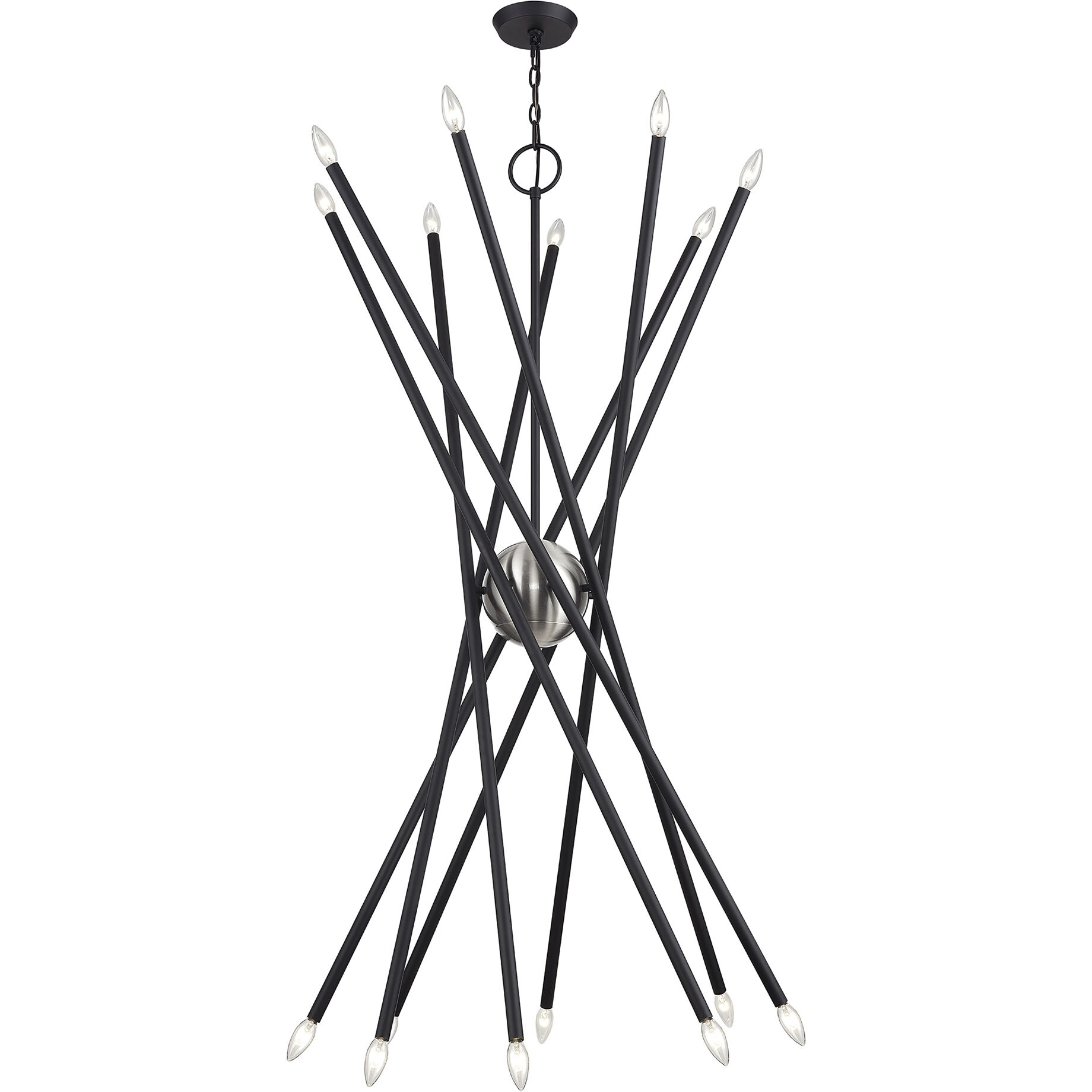 Soho 16 Light 50 inch Black Foyer Chandelier Ceiling Light