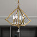 Diamond 4 Light 18 inch Antique Brass Chandelier Ceiling Light