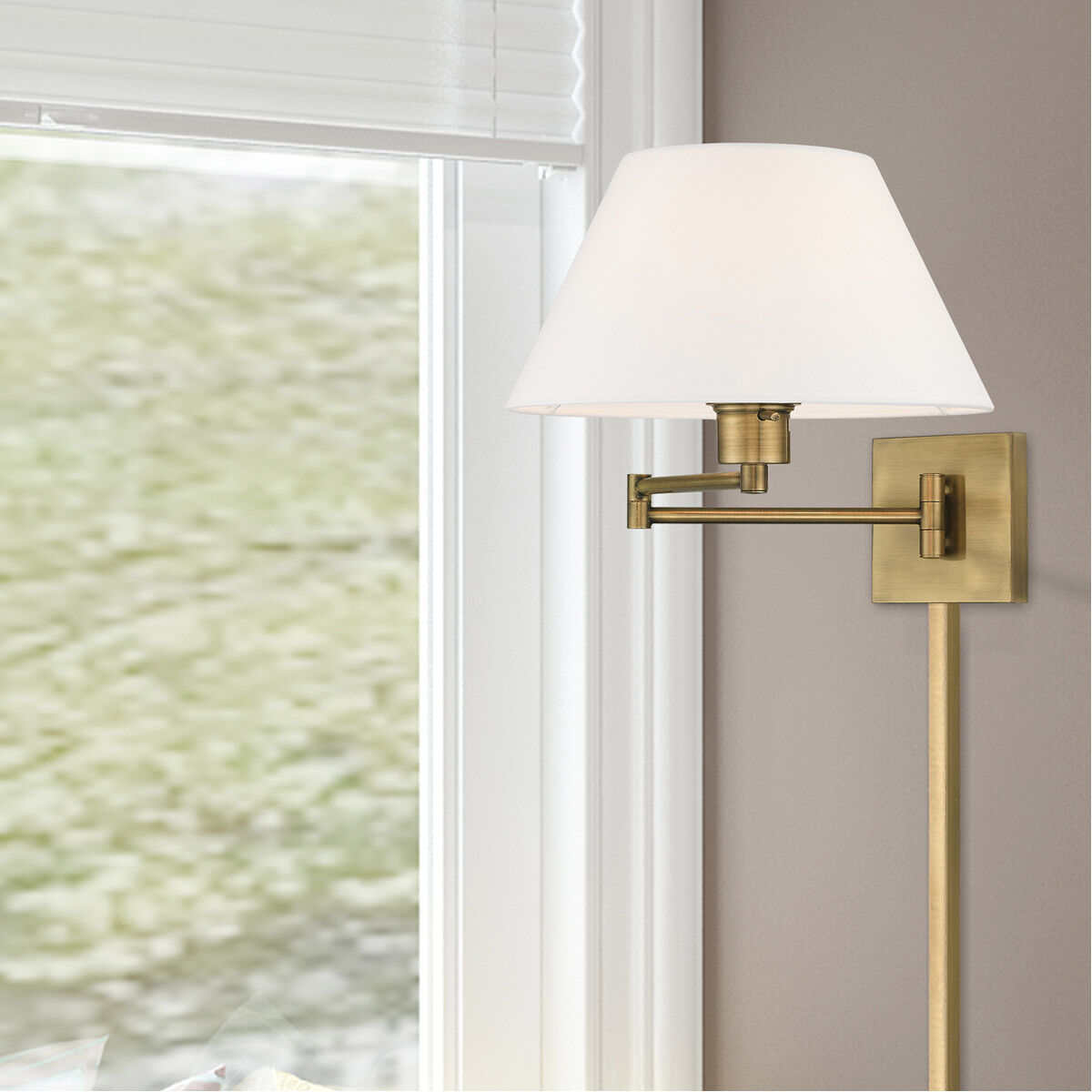 Allison 25 inch 100.00 watt Antique Brass Swing Arm Wall Lamp Wall Light 