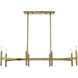 Copenhagen 8 Light 40 inch Antique Brass Linear Chandelier Ceiling Light