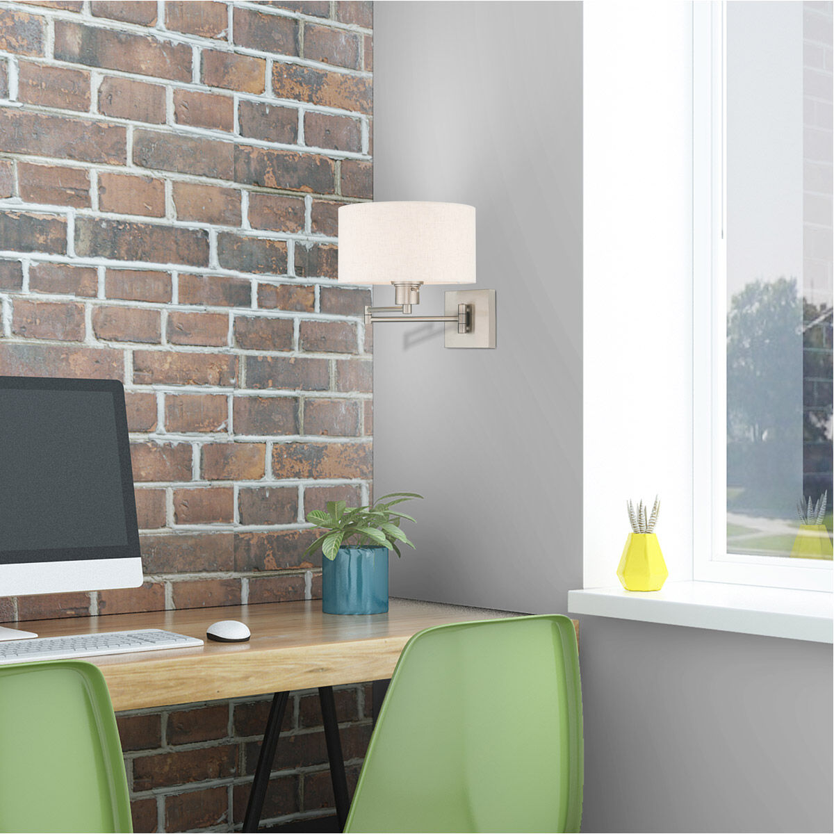 Allison 24 inch 100.00 watt Brushed Nickel Swing Arm Wall Lamp Wall Light