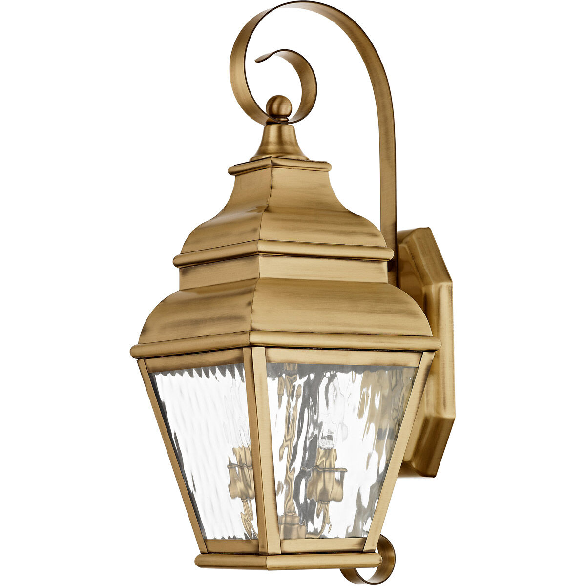 Exeter 2 Light 22 inch Antique Brass Outdoor Wall Lantern