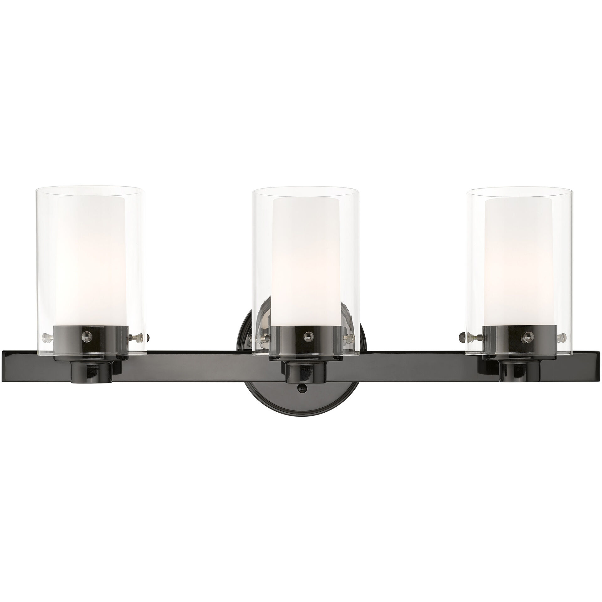 Manhattan 3 Light 23 inch Polished Black Chrome Vanity Sconce Wall Light