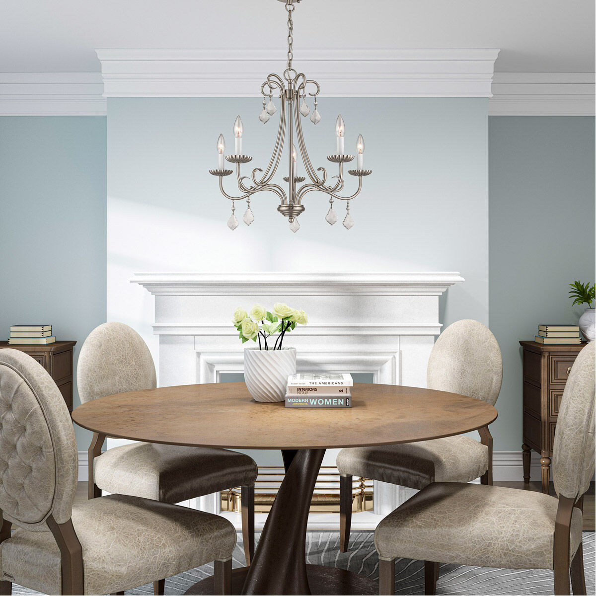 Daphne 5 Light 25 inch Brushed Nickel Chandelier Ceiling Light