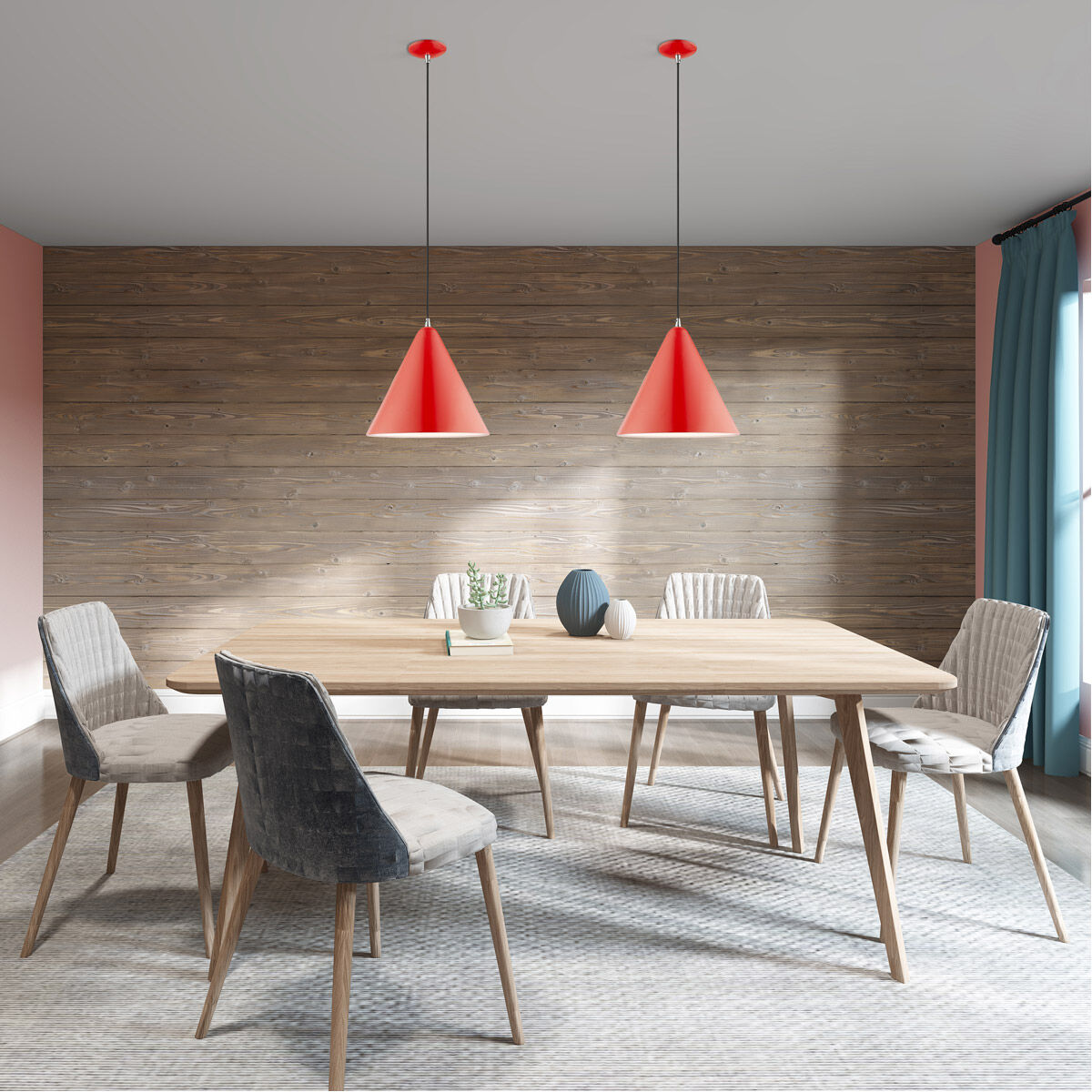 Allison 1 Light 14 inch Shiny Red Mini Pendant Ceiling Light