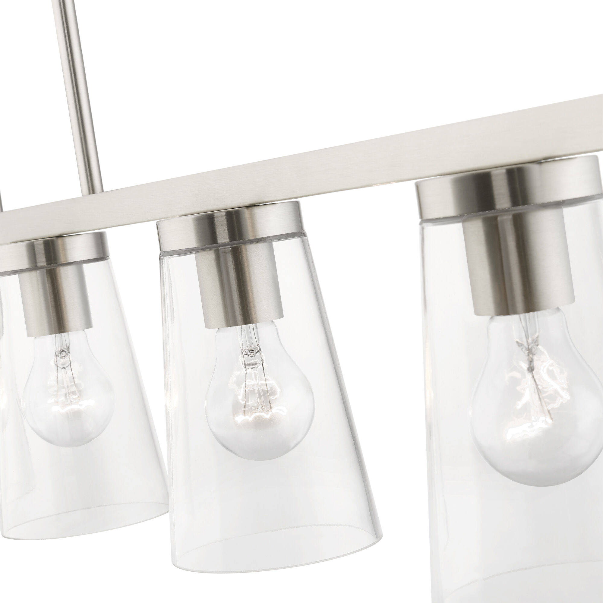 Cityview 5 Light 40 inch Brushed Nickel Linear Chandelier Ceiling Light