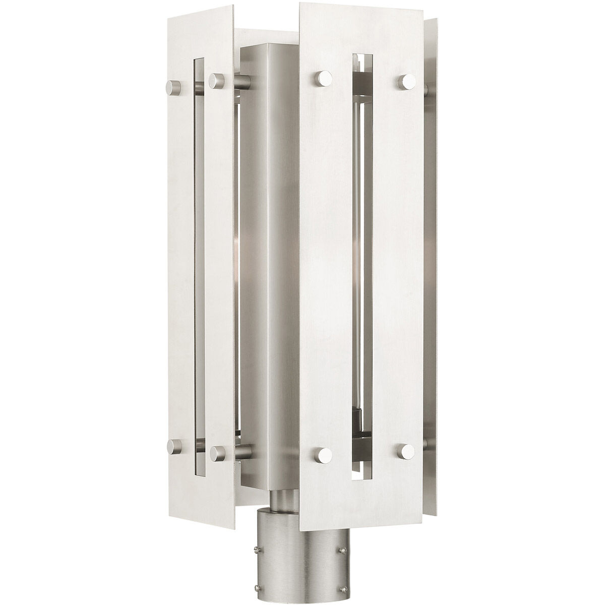 Utrecht 1 Light 20 inch Brushed Nickel Accents Outdoor Post Top Lantern