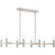 Copenhagen 8 Light 40 inch Brushed Nickel Linear Chandelier Ceiling Light