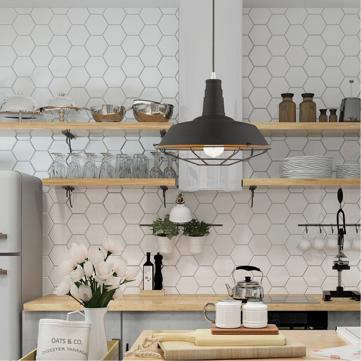 Allison 1 Light 14 inch Black Mini Pendant Ceiling Light