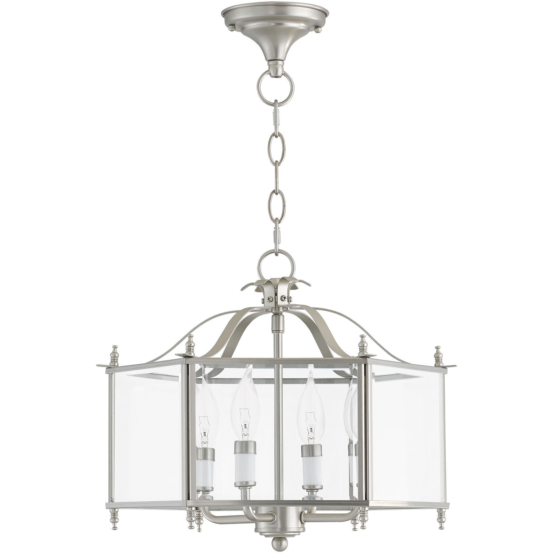 Livingston 4 Light 16 inch Brushed Nickel Convertible Pendant/Ceiling Mount Ceiling Light