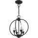 Milania 4 Light 13 inch Black with Brushed Nickel Accents Convertible Semi Flush/Chandelier Ceiling Light