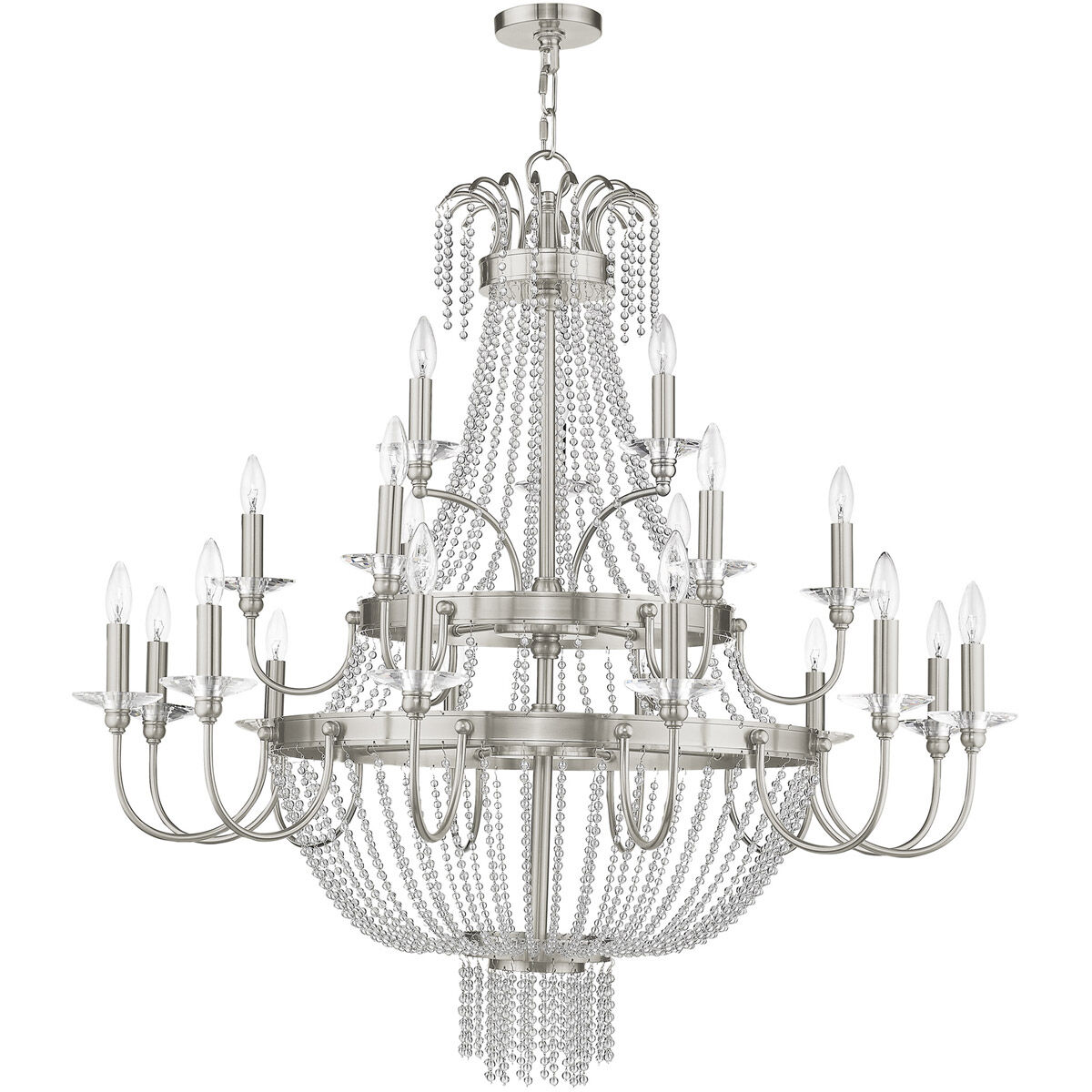 Valentina 21 Light 42 inch Brushed Nickel Foyer Chandelier Ceiling Light