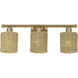 Weavington 3 Light 23.5 inch Antique Gold Leaf Vanity Wall Sconce Wall Light